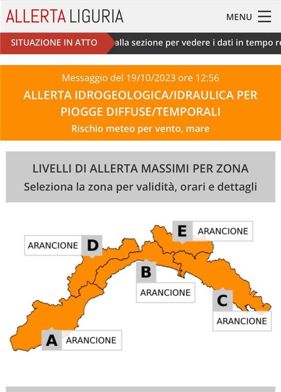 Allerta meteo arancio