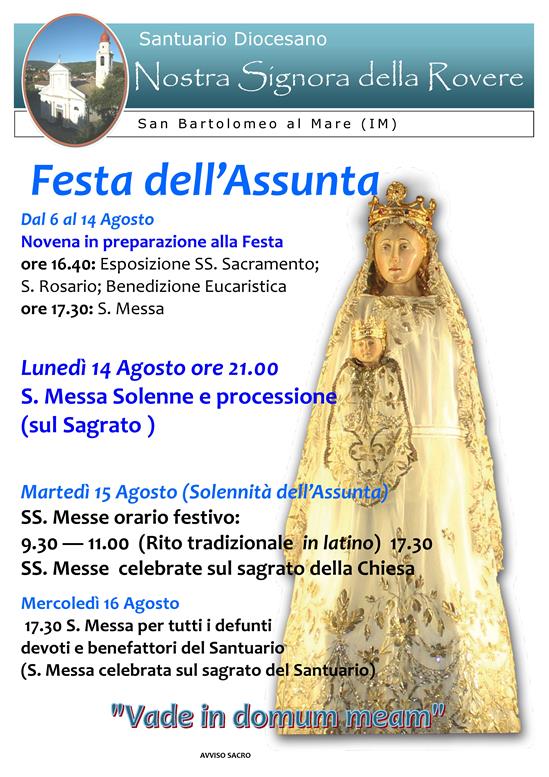 Avviso Sacro Assunta