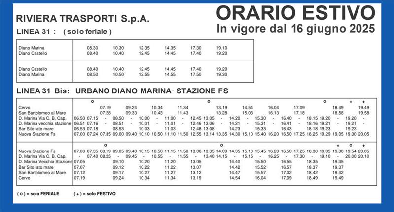 orario estivo