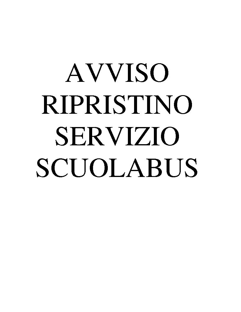 AVVISO RIPRISTINO SCUOLABUS DAL 12.10.2021