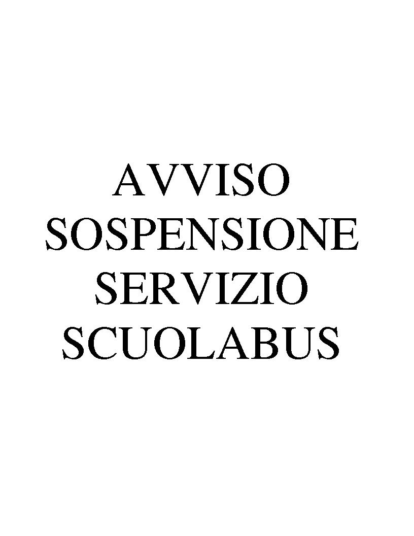 AVVISO SOSPENSIONE SCUOLABUS