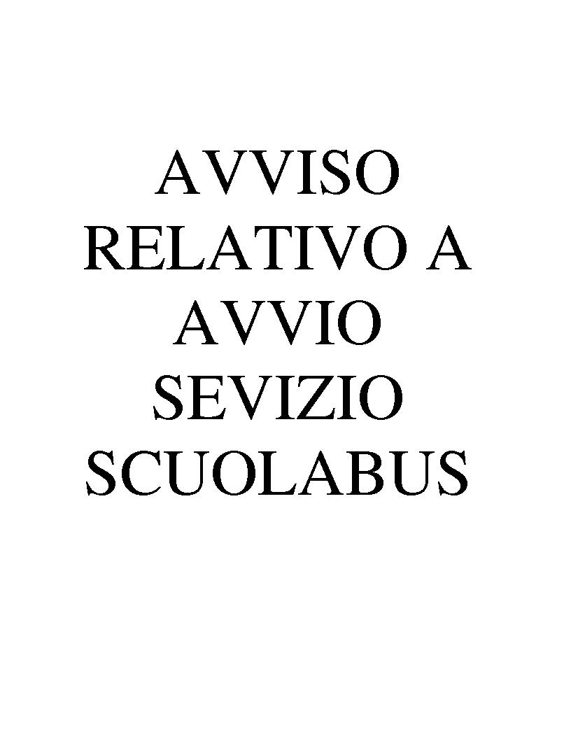 AVVISO AVVIO SERVIZIO SCUOLABUS A.S. 2021-22